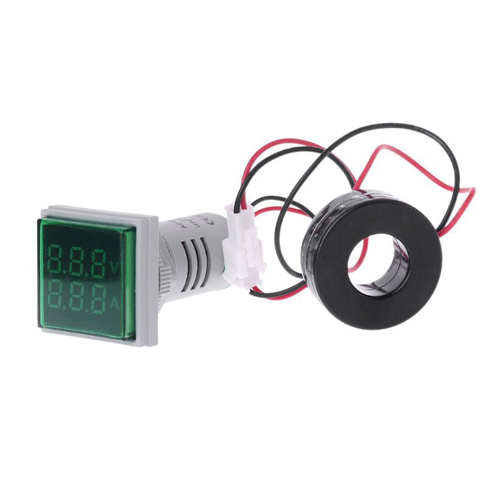 geekcreit ac 60-500v 0-100a d18 vierkante led digitale dual display voltmeter ampèremeter spanningsmeter stroommeter