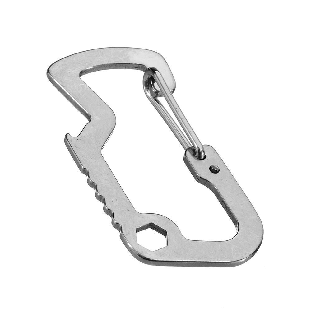mini gehoornde haai d-vorm flesopener slot snel hangend roestvrij staal multifunctioneel edc-gereedschap
