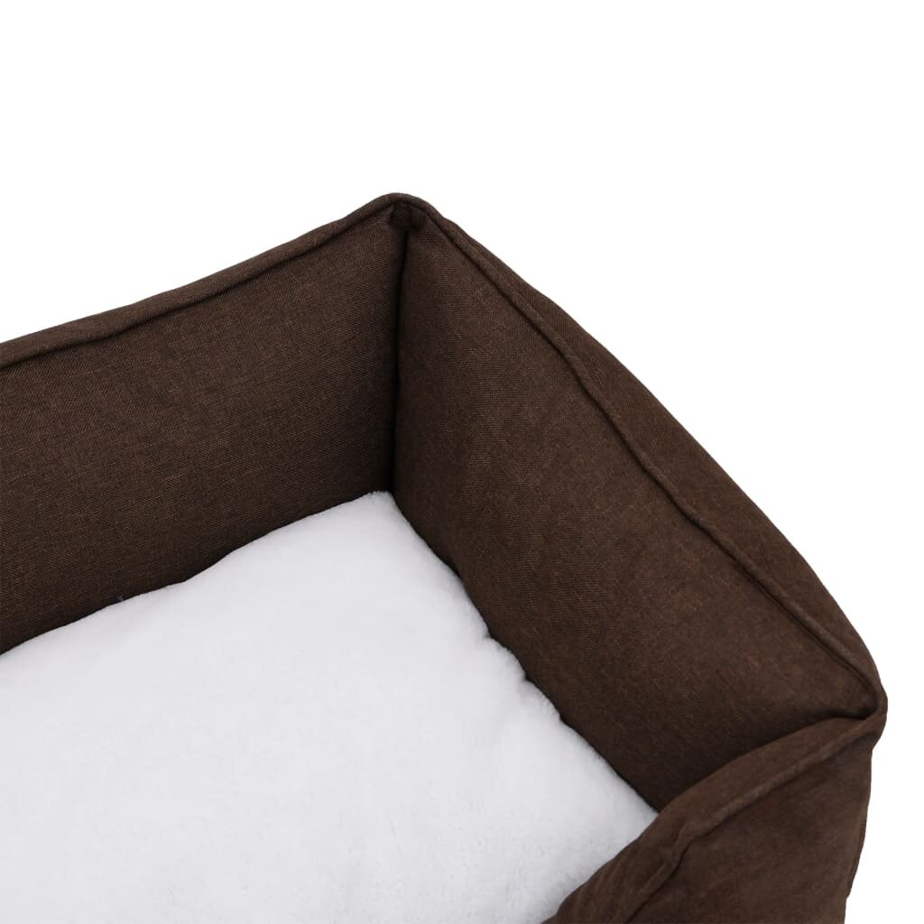 hondenbedlinnen look 65x50x20 cm fleece bruin en wit