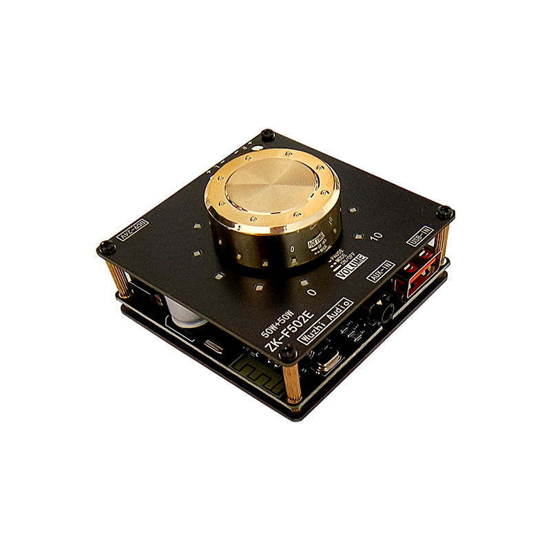 zk-f502e cool volume indicator bluetooth audio eindversterker board module lc filter stereo 50w + 50w