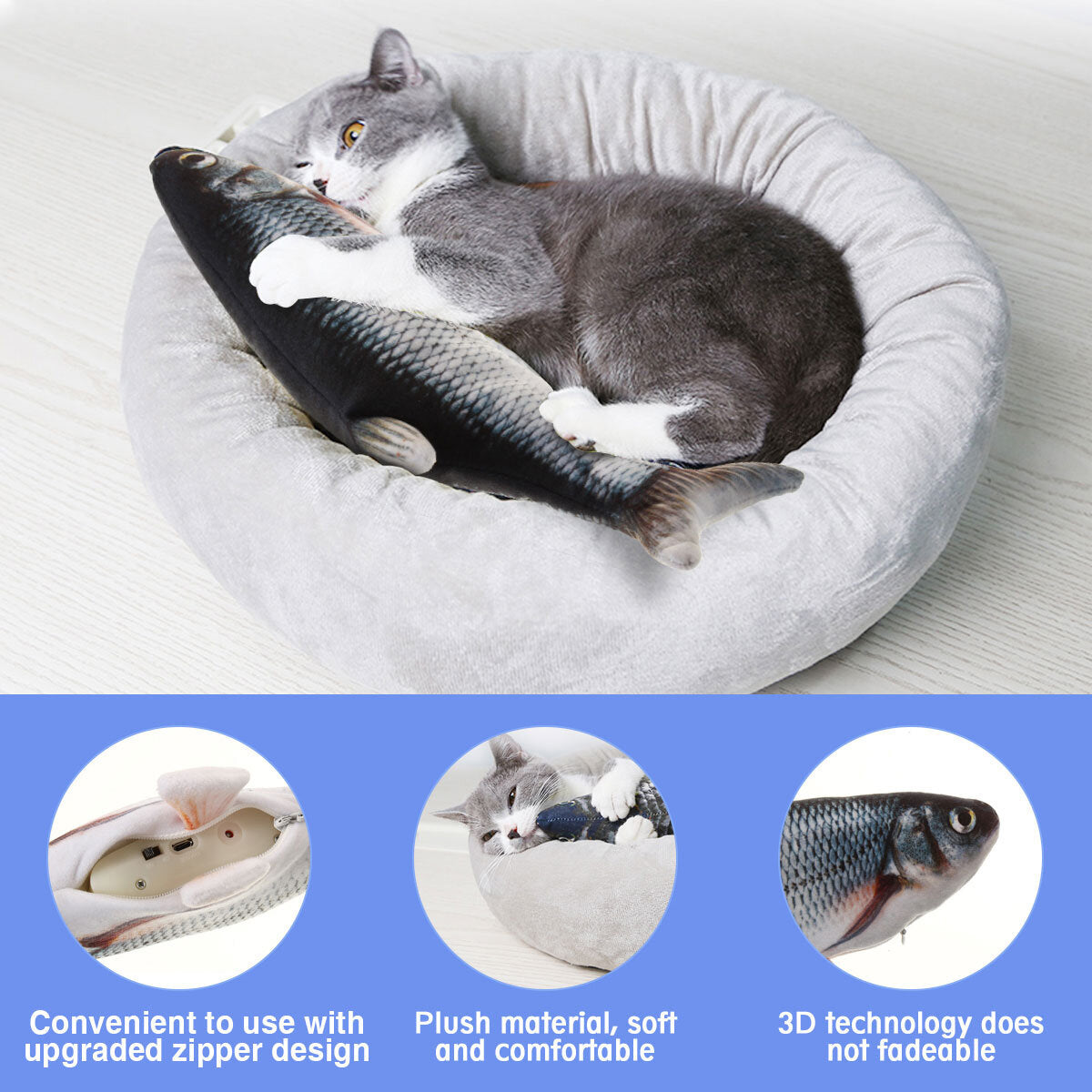 cat toy fish. catnip electric doll fish. simulation electric toy fish met usb charge. interactief speelgoed