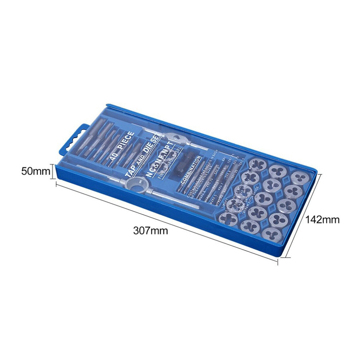 40-delige metrische tapsleutel en matrijs pro set m3-m12 moerbout legering metalen handgereedschap