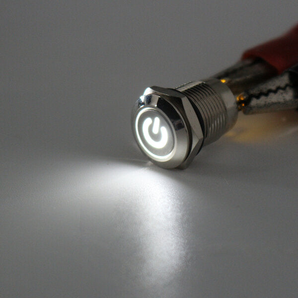 excellway  12v 4-pins led metalen drukknopschakelaar momentary power switch waterdicht