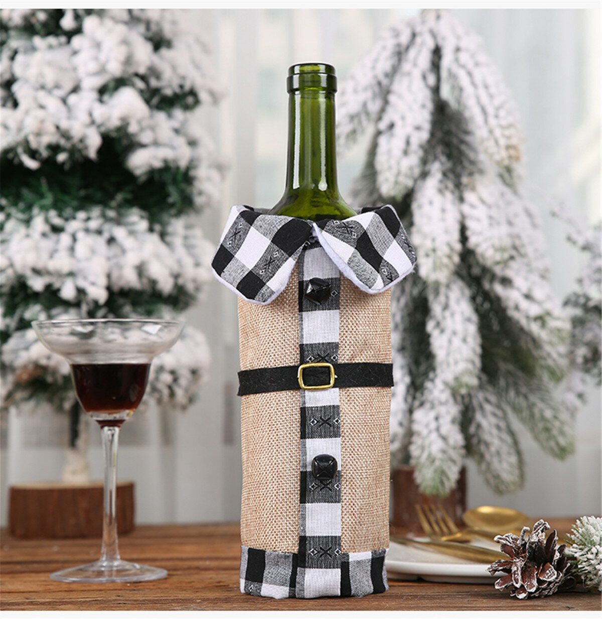 kerst trui winee fles kleding kraag & knoop jas ontwerp decoratieve fles mouw winee fles trui voor kerstcadeaus xmas feestdecoraties