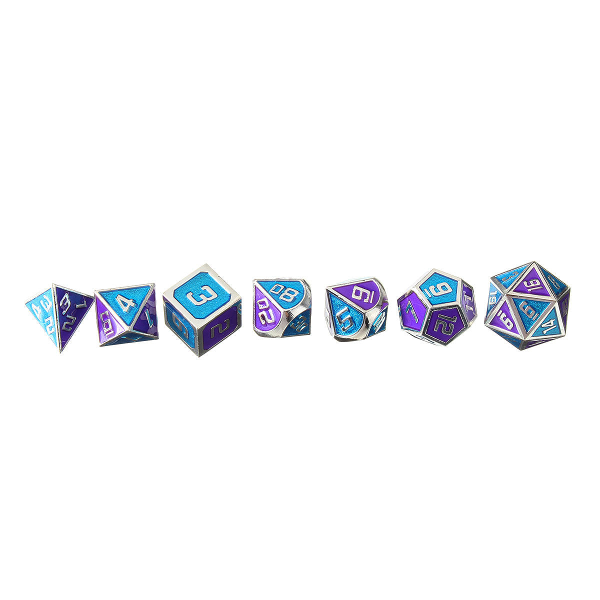 7 stuks polyhedral dices set voor dungeons dragons d20 d12 d10 d8 d6 d4 games + opbergzakjes tas