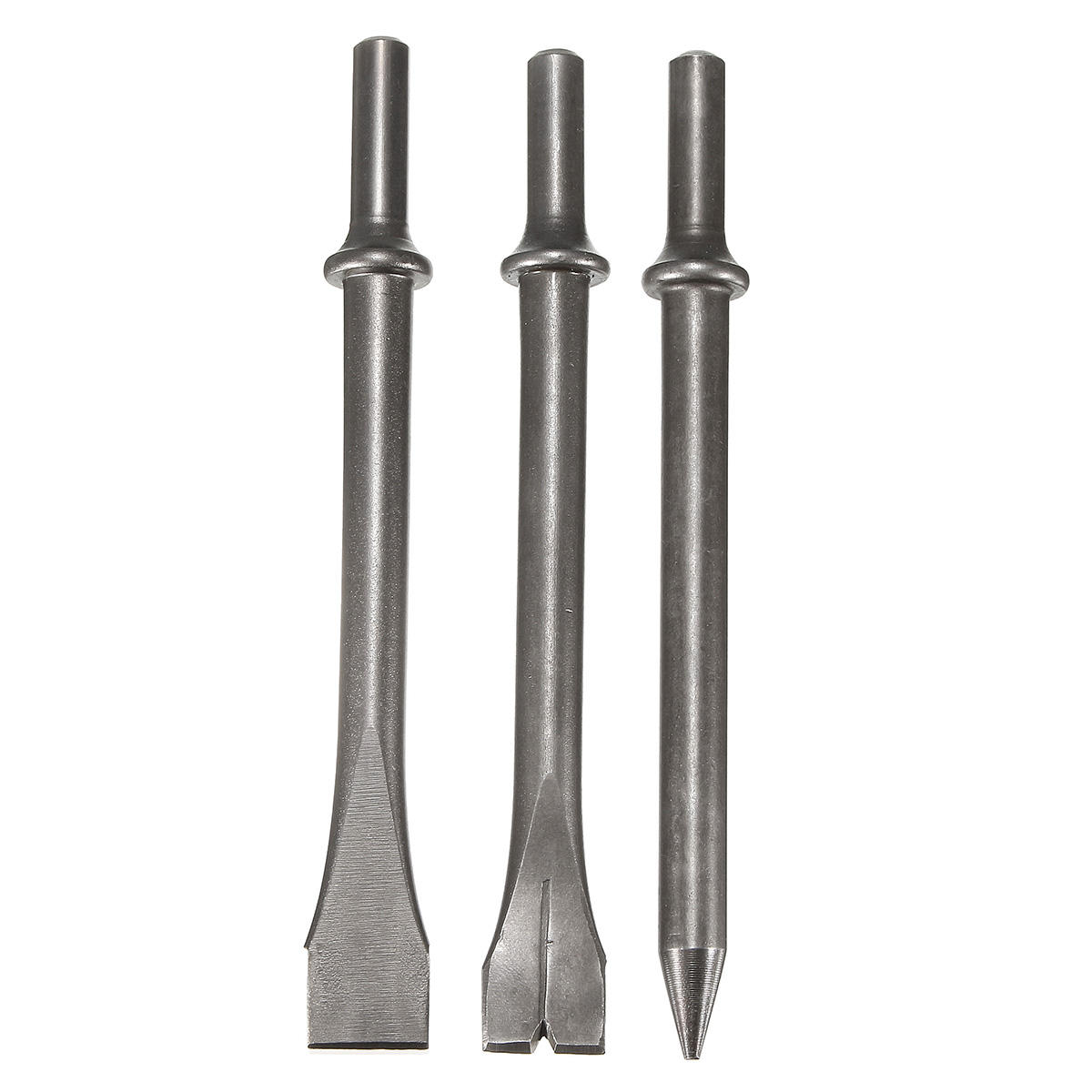 3 stuks 7 inch lengte luchthamers punch chipping beitel set ronde bar tool accessoire: