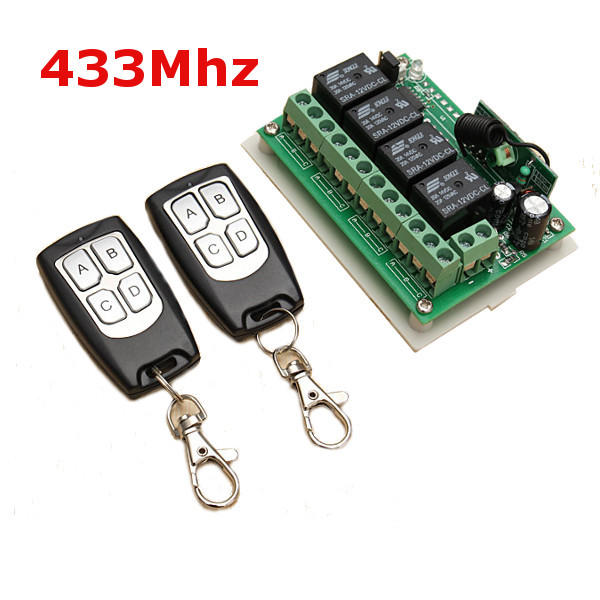 5 stuks geekcreit 12v 4ch kanaal 433mhz draadloze afstandsbediening met 2 transmitter