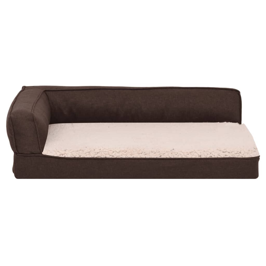 hondenmand ergonomisch linnen look 75x53 cm fleece bruin