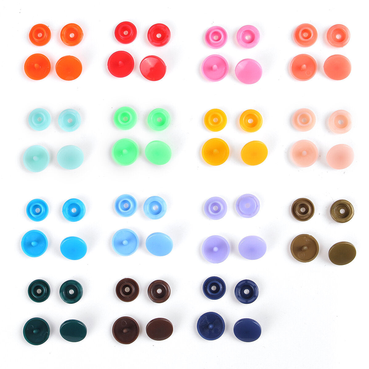 150 stuks / 360 stuks hars plastic knoppen (15/24 kleuren) + 1 set druk tang