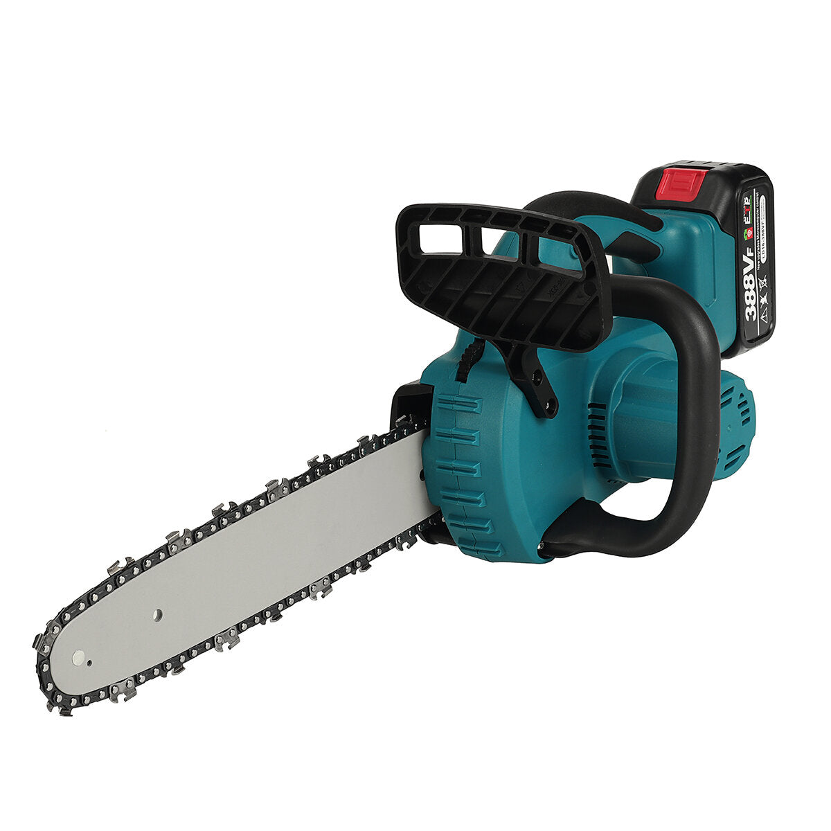 388vf 5000w 12 inch draagbare elektrische kettingzaag snoeien kettingzaag oplaadbare houtbewerking elektrisch gereedschap houtsnijder met 1/2 batterij eu-stekker
