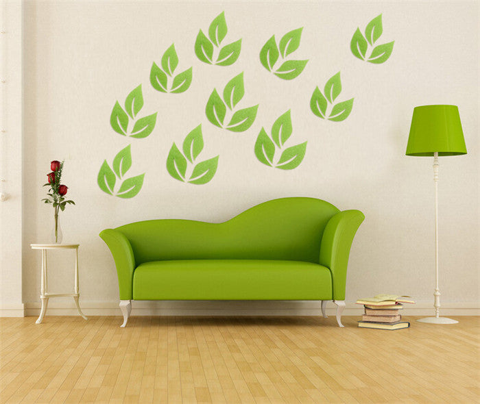 3d bladeren muurstickers 3 stuks 10 kleuren acryl huis slaapkamer woonkamer muurstickers decor