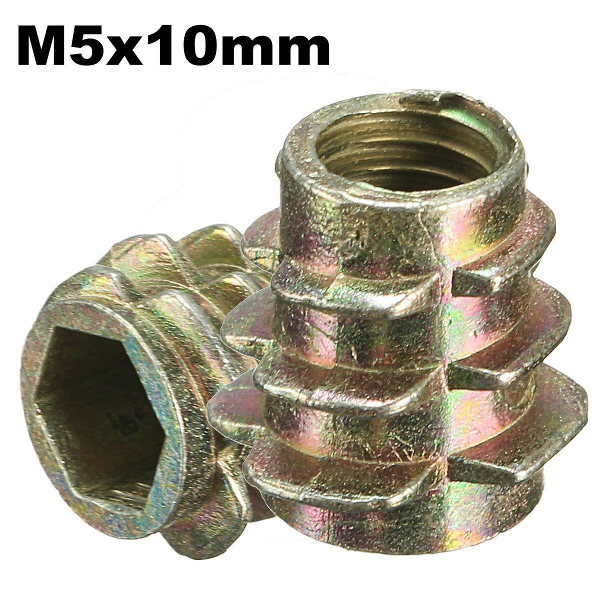 9 maat m4 m5 m6 m8 m10 hex drive schroef in schroefdraad insert voor hout type e