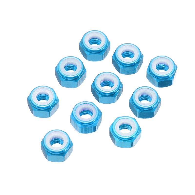 m3an1 10 stuks m3 moer zelfborgend nylon zeskantmoer aluminiumlegering multicolor