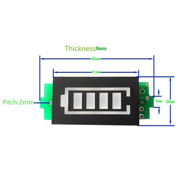 3,7v/7,4v/11,1v/14,8v li-po batterij indicator display board power storage monitor