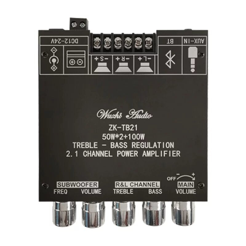 zk-tb21 tpa3116d2 bluetooth 5.0 subwoofer amplifier board 50wx2+100w 2.1 channel power audio stereo amplifier board bass amp