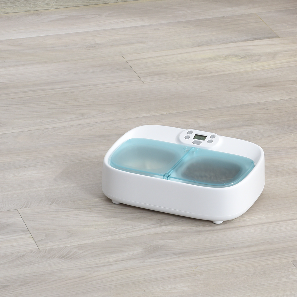 petoneer pf003 twee-maaltijd huisdier feeder smart puppy intelligente hond benodigdheden scheidbare kat dubbele kommen timing schotel voeden