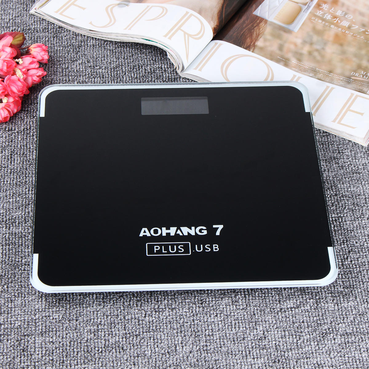aohang 7 plus usb-versie 180kg lcd elektronisch digitaal gehard glas weegschaal