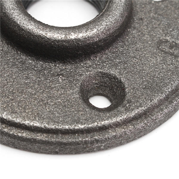 1 inch versterkte zwarte flens ijzeren pijp vloer fitting sanitair schroefdraad flens