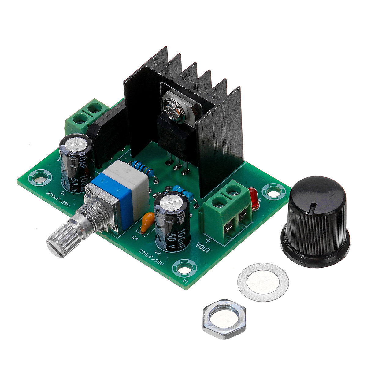 xh-m197 1.2-30v dc-spanningsregelaarplaat lm317 lineaire module sensor dc-dc-spanningsregelaarkaart: