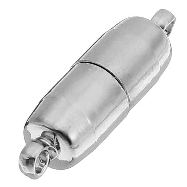 5 stuks 19x6mm ronde cilindrische metalen magnetische gesp dhz ketting gesp ketting connectoren:
