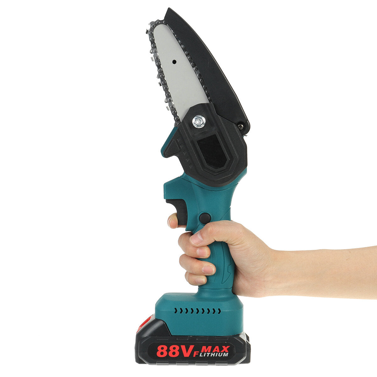 4 inch 300 w 1200 mah elektrische kettingzaag snoeien chainsaw draadloze houtbewerking cutter tool w / geen / 1 st / 2 stuks batterij