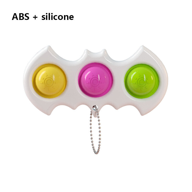 mini bat zintuiglijke fidget ontspanning stress anti-angst autisme hand edc gadget voor kinderen tiener volwassen push pop bubble sleutelhanger