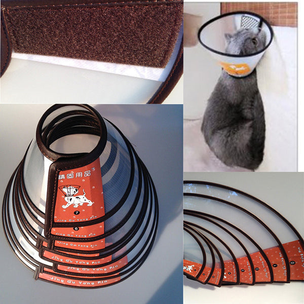 brown pet dog cat elizabethan bite-proof collar wond healing cone beschermende collar gezondheid beaty to
