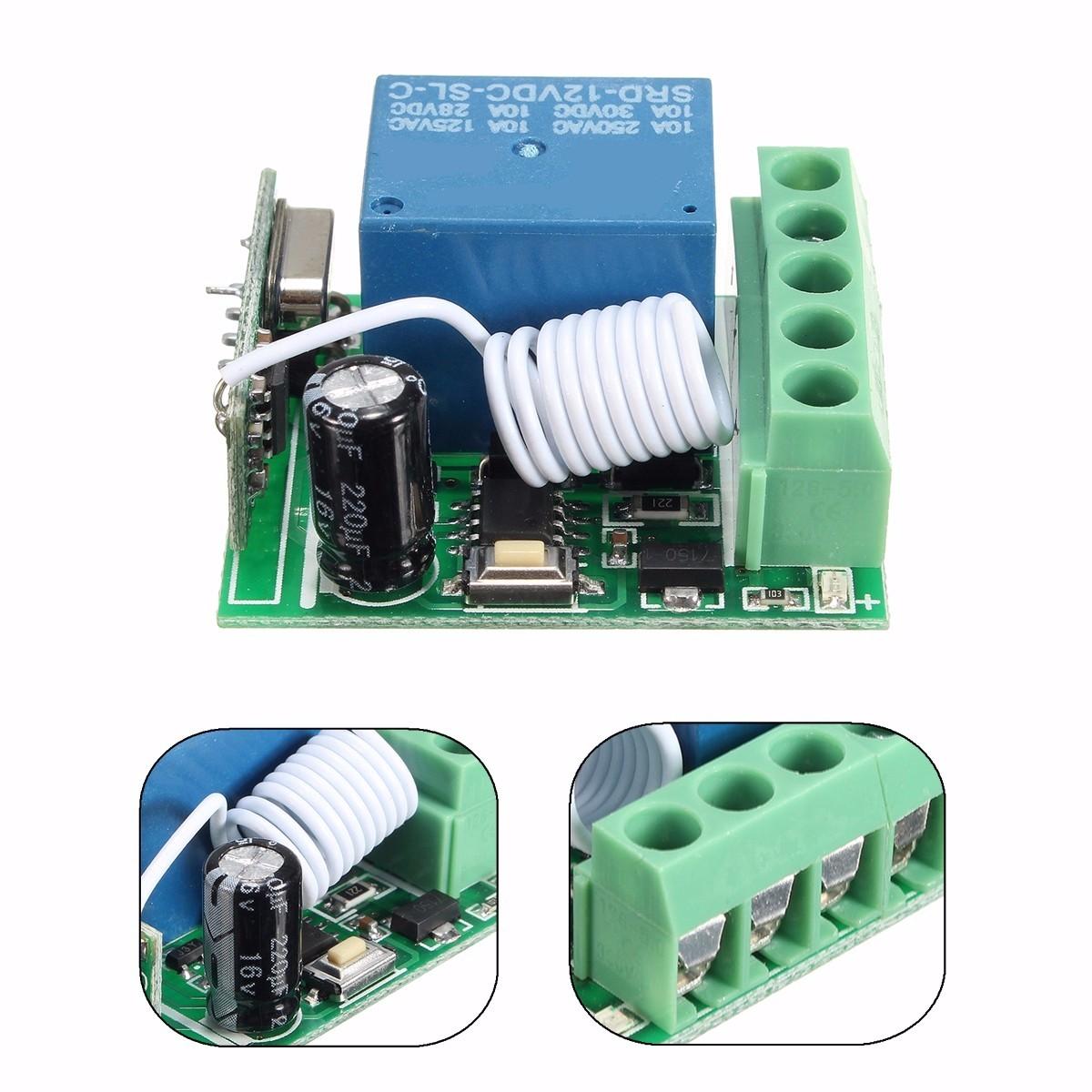 50 stuks dc12v 10a 1ch 433 mhz draadloze relais rf afstandsbediening schakelaar ontvanger module