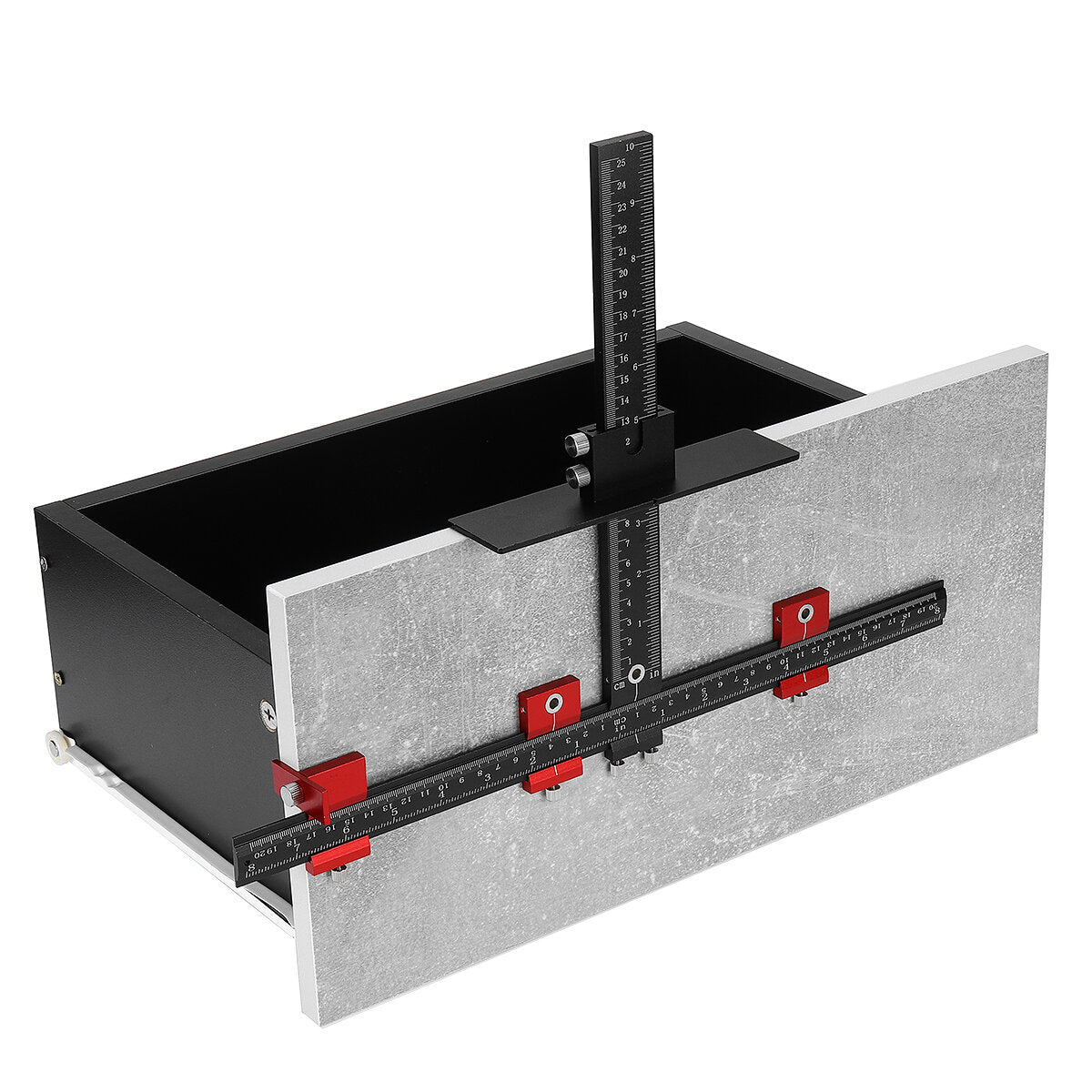 aluminium kast hardware jig armatuur 4mm + 5mm ponsen locator houtbewerking boor positionering gids t-liniaal