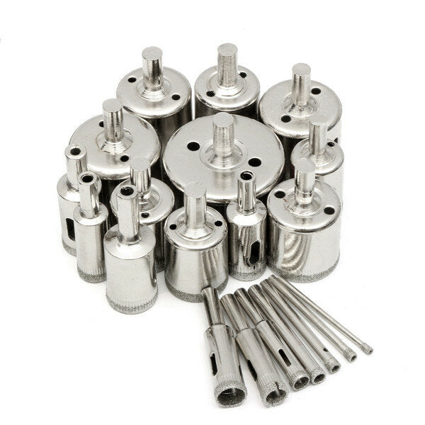 20-delige diamantgecoate kernboorset 3-50 mm gatenzaag voor glasmarmer graniet