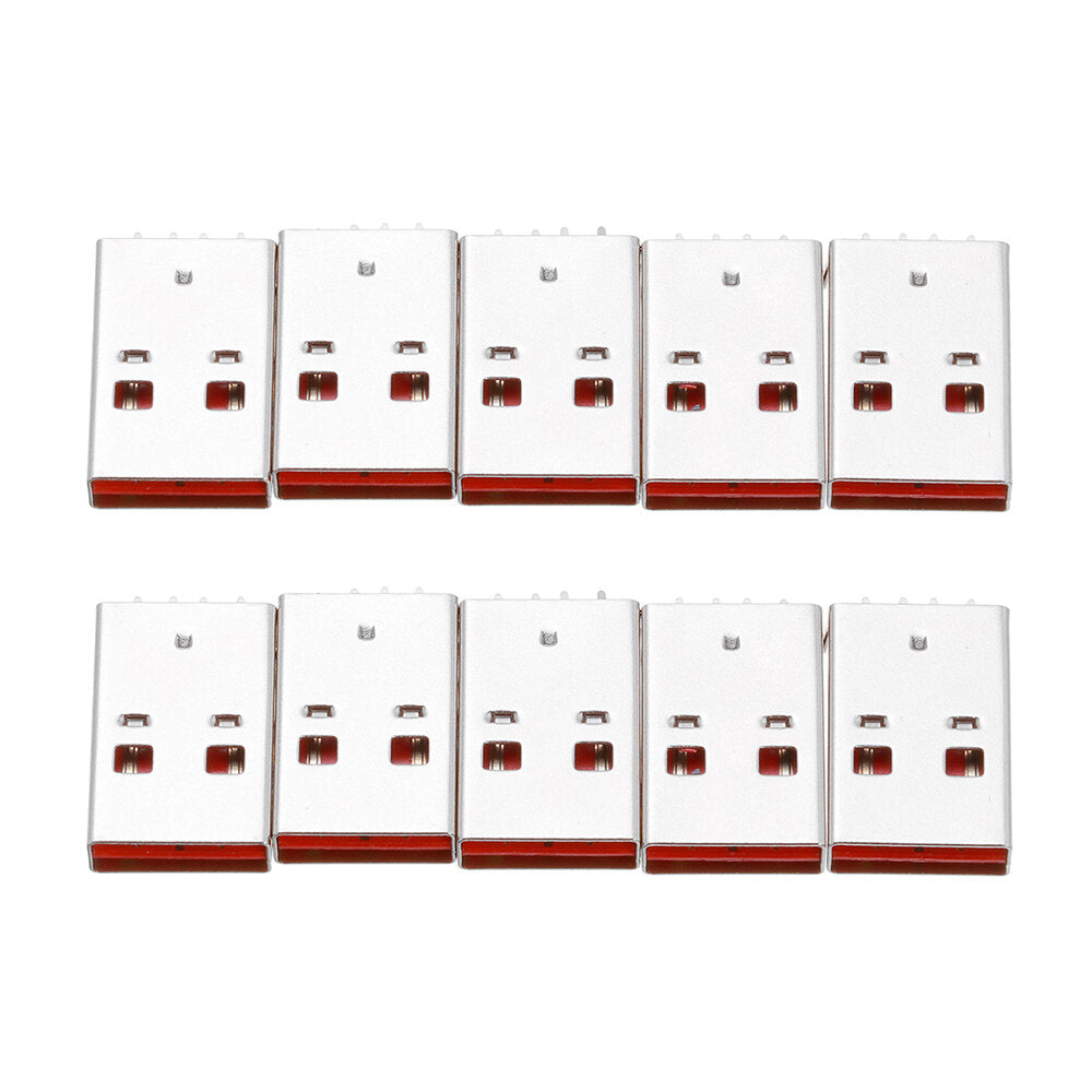 10 stuks positieve en negatieve plug usb 4 p board end mannelijke sink board smt dubbelzijdige plug twee rechte pin vaste plug board l = 18mm interface