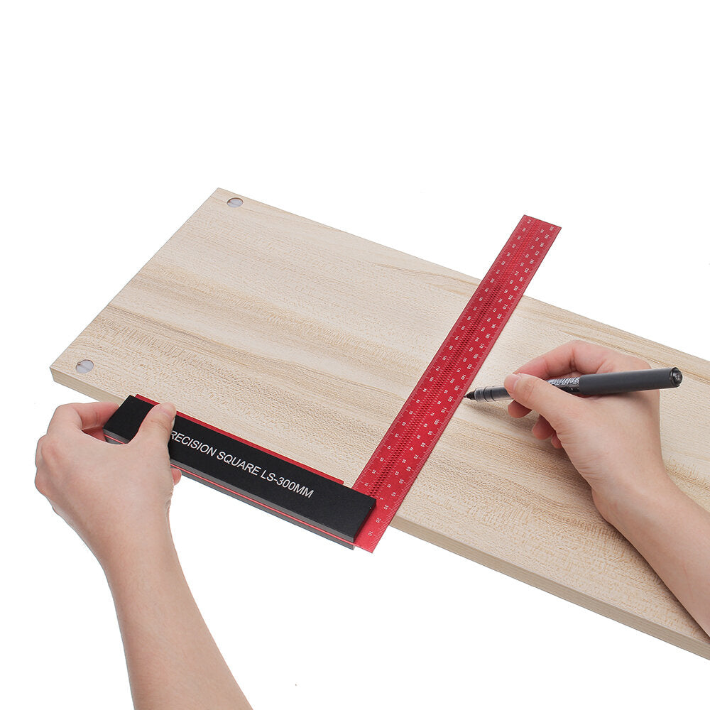 signature precision square 300 mm gegarandeerd t-snelheidsmeting liniaal voor het meten en markeren van houtbewerking timmerlieden aluminiumlegering professioneel gebruik in timmerwerk
