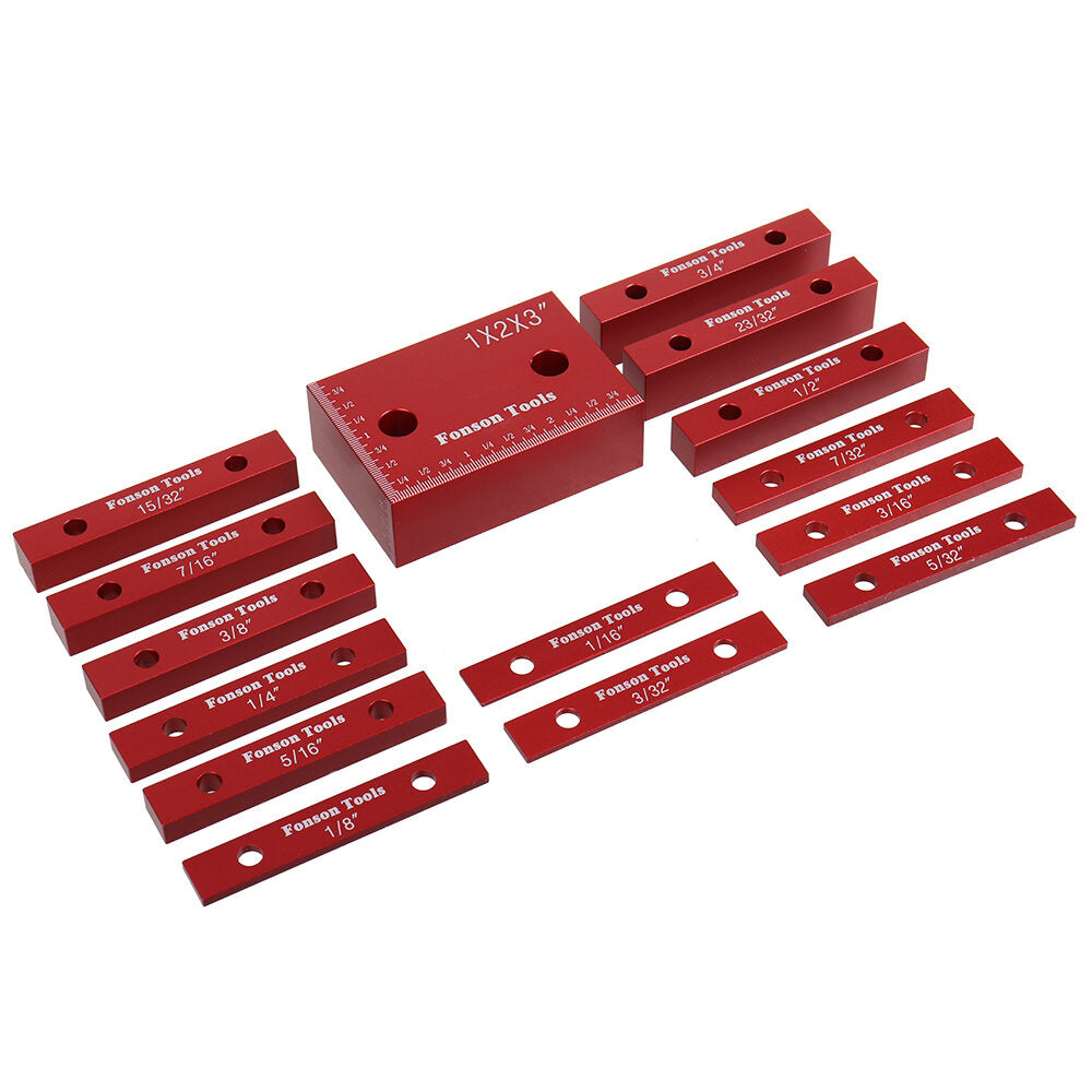 fonson 9 stuks metrische inch houtbewerking setup blokken hoogtemeter precisie aluminium setup bars voor router en tafelzaag accessoires
