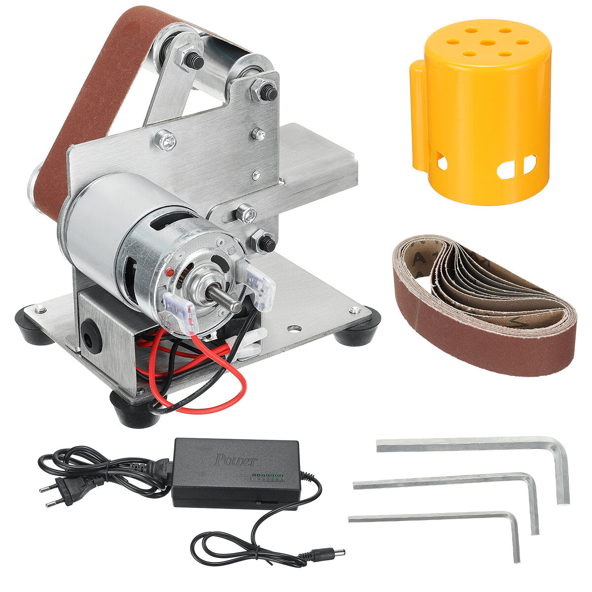 mini elektrische bandschuurmachine grinder dhz metaal hout polijsten slijpmachine schuurband puntenslijper 330mm