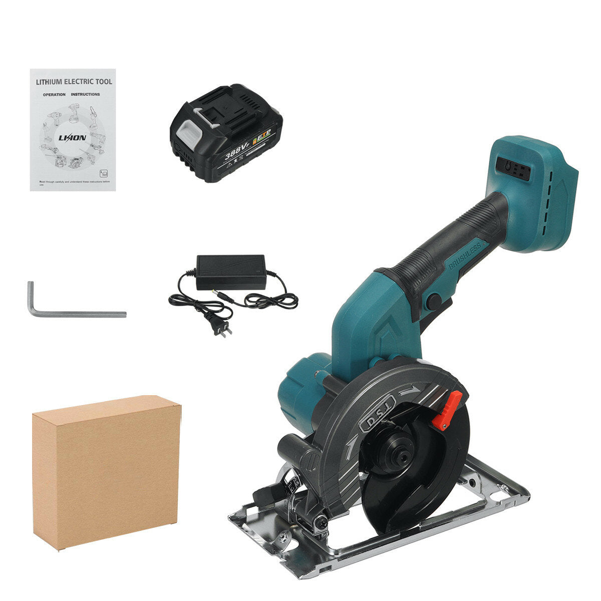 KATSU FIT-BAT Draadloze borstelloze cirkelzaag 21V/18V, 5 inch 125 mm 2000W Lange Handvat Draadloze Elektrische Cirkelzaag met Borstelloze Motor, Zonder Batterij of Oplader 102793 KATSU FIT-BAT Draadloze borstelloze cirkelzaag 21V/18V, 5 inch 125 mm 2000W Lange Handvat Draadloze Elektrische Cirkelzaag met Borstelloze Motor, Zonder Batterij of Oplader 102793