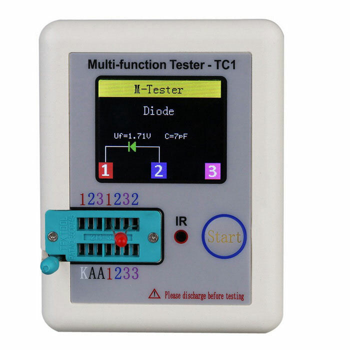 1.8 inch colorful multifunctioneel display tft achtergrondverlichting transistor tester voor diode triode condensator weerstand transistor lcr esr npn pnp mosfet