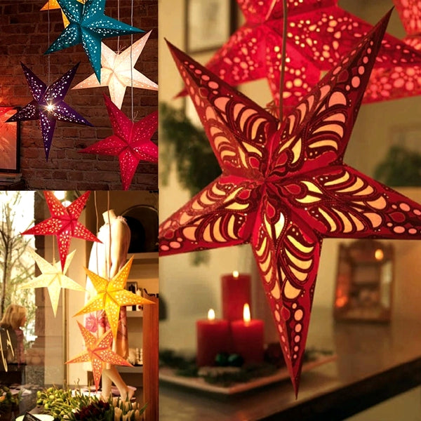 45cm kerst laser papier ster hangende decoratie vouwen handgemaakte 3d pentagram kerst decor