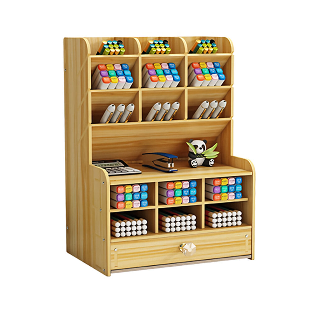 pennenhouder houten potloodopslaghouder studie home office case rack lade