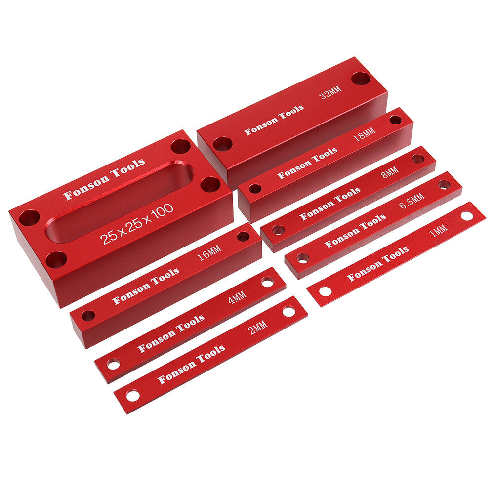 fonson 9 stuks metrische inch houtbewerking setup blokken hoogtemeter precisie aluminium setup bars voor router en tafelzaag accessoires