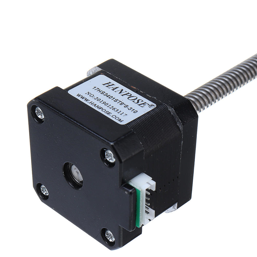 hanpose 17hs3401-s t8x8 nema 17 loodschroef stappenmotor lineaire actuatoren 34mm 1.3a 28n.cm 4-lood 42 motor 100-500mm trapeziumvormige loodschroef voor 3d-printer z-as