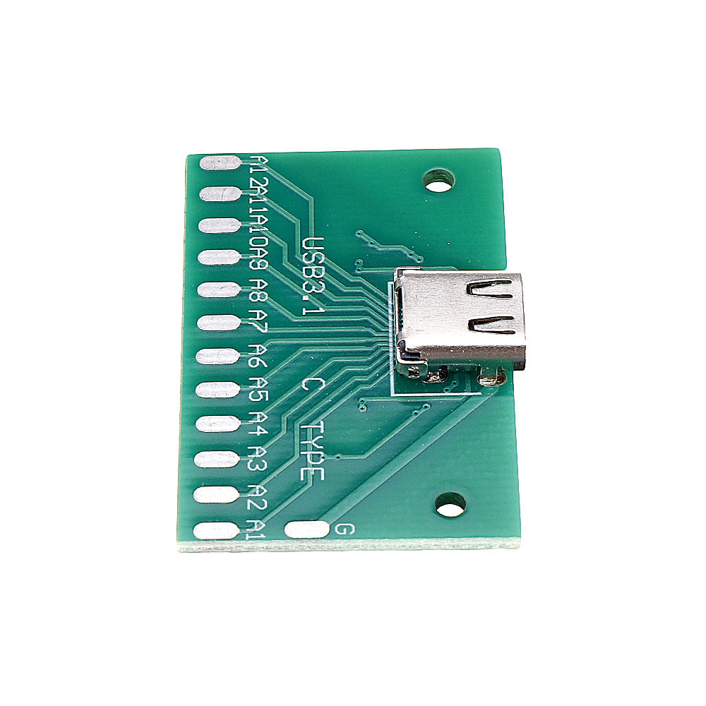 3 stuks type-c vrouwelijke testplaat usb 3.1 met pcb 24p vrouwelijke connectoradapter voor het meten van stroomgeleiding