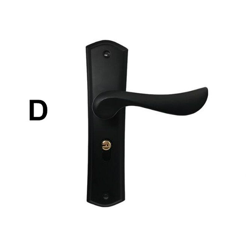 matzwart aluminium deurslot mechanische binnendeurhendel cilinderslot hendel klink home security mute locker met sleutels nieuwe woonaccessoires