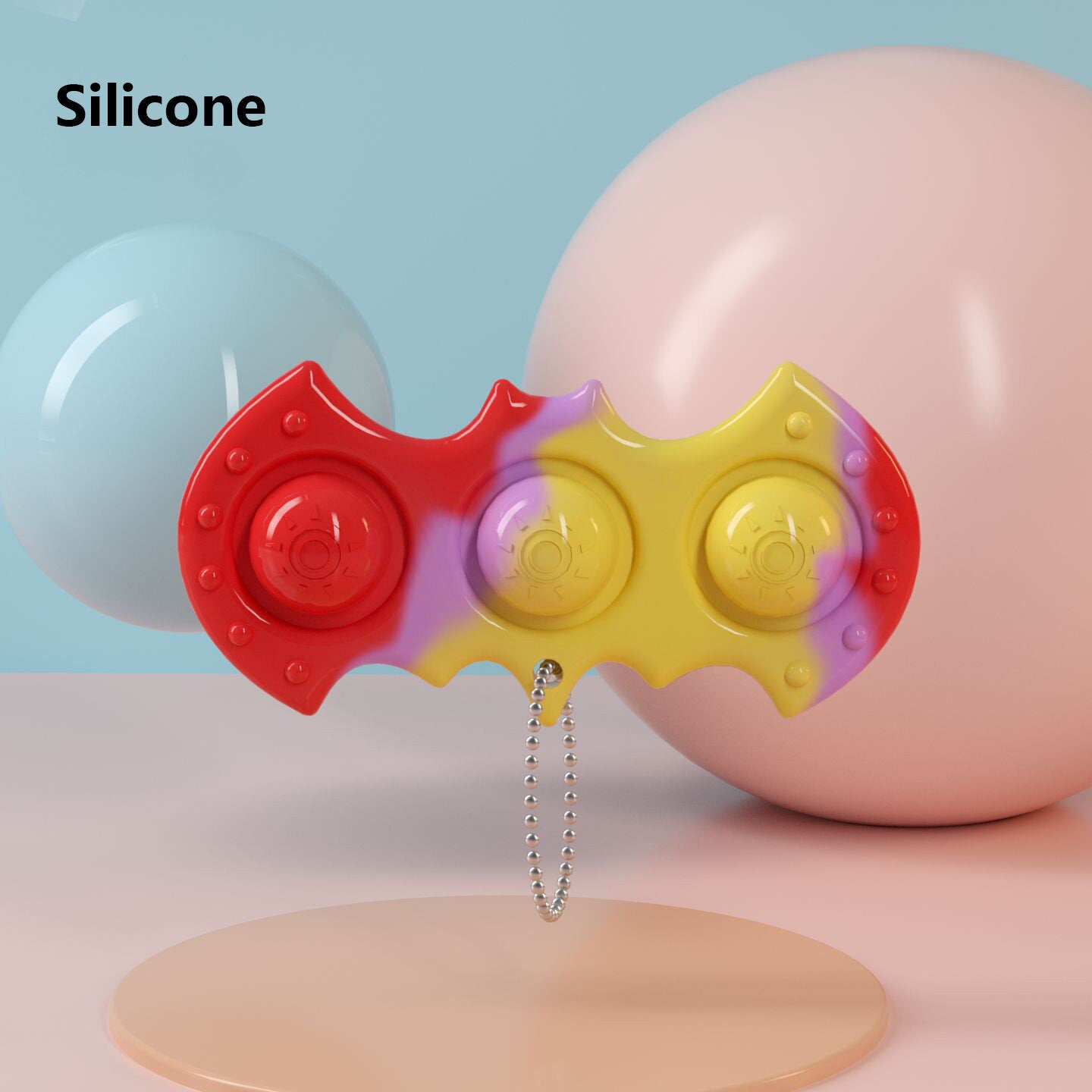 mini bat zintuiglijke fidget ontspanning stress anti-angst autisme hand edc gadget voor kinderen tiener volwassen push pop bubble sleutelhanger