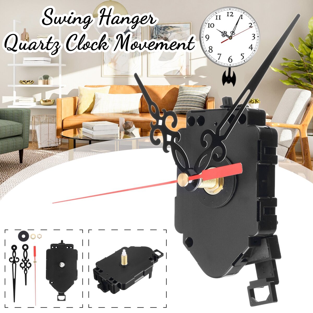 Carkio Pendel Trigger Klok Beweging Chime Muziek Doos Vervanging Quartz Horloge Mechanisme met 2 Paar Klok Handen en Pendel Carkio Pendel Trigger Klok Beweging Chime Muziek Doos Vervanging Quartz Horloge Mechanisme met 2 Paar Klok Handen en Pendel