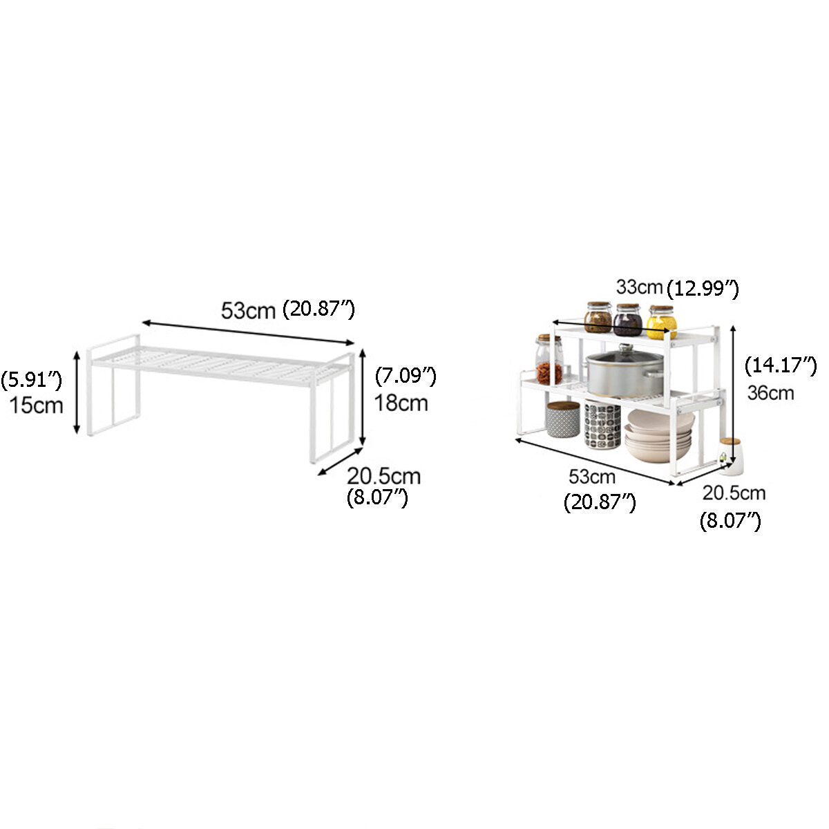 wit staand rek keuken badkamer aanrecht organizer plankhouder