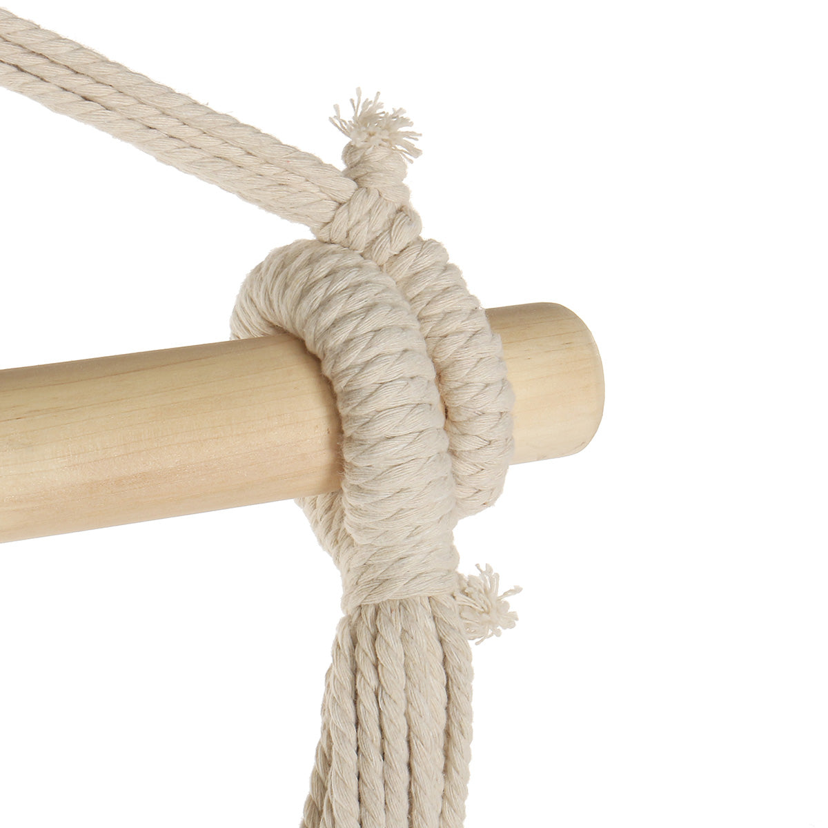 tuin hangstoel stoel hangende schommelstoel houten touw schommelstoel met 2 kussen