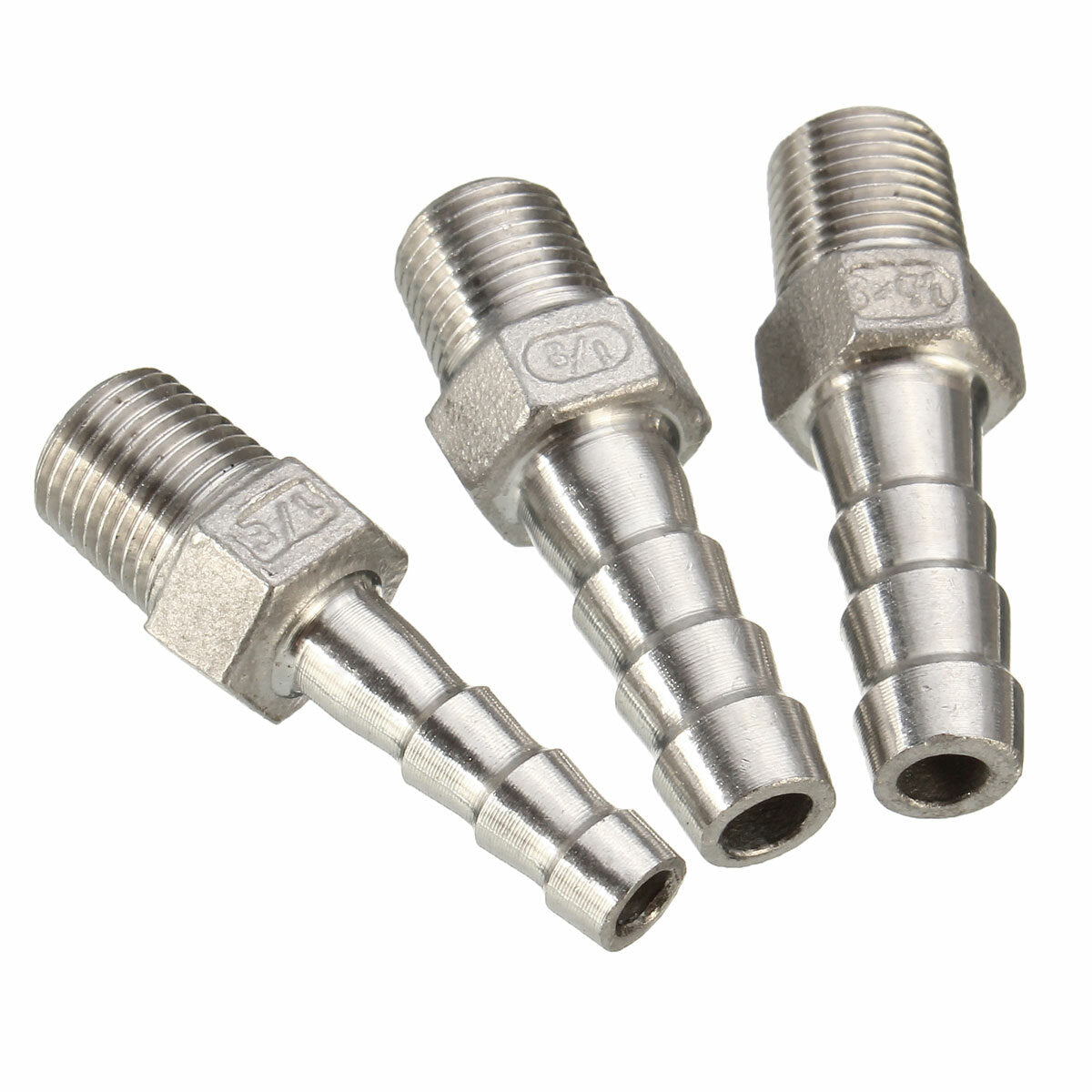 1/8 inch roestvrijstalen slangstaarten barb-connector bspt-schroefdraadpijpadapter