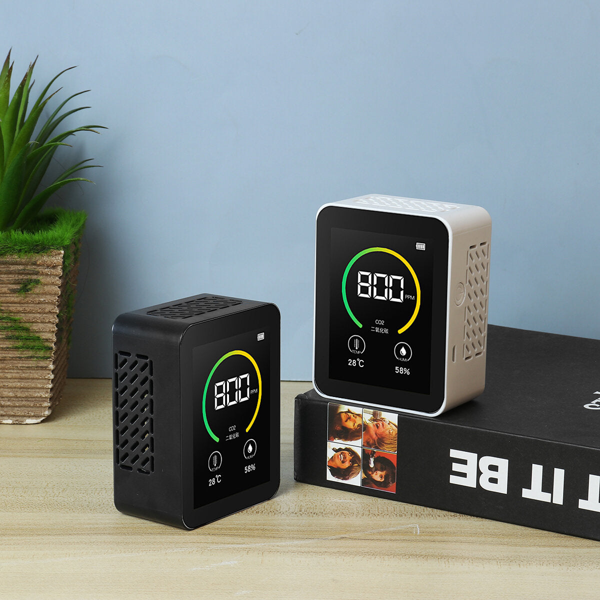 gas co2 sensor detector luchtkwaliteit monitor analyzer w / temperatuur vochtigheid display