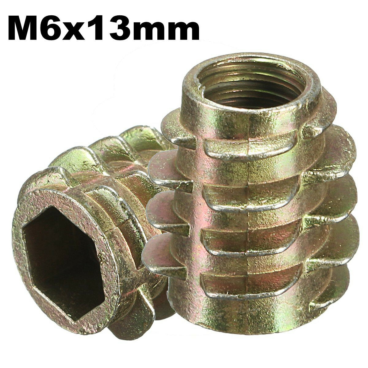 9 maat m4 m5 m6 m8 m10 hex drive schroef in schroefdraad insert voor hout type e
