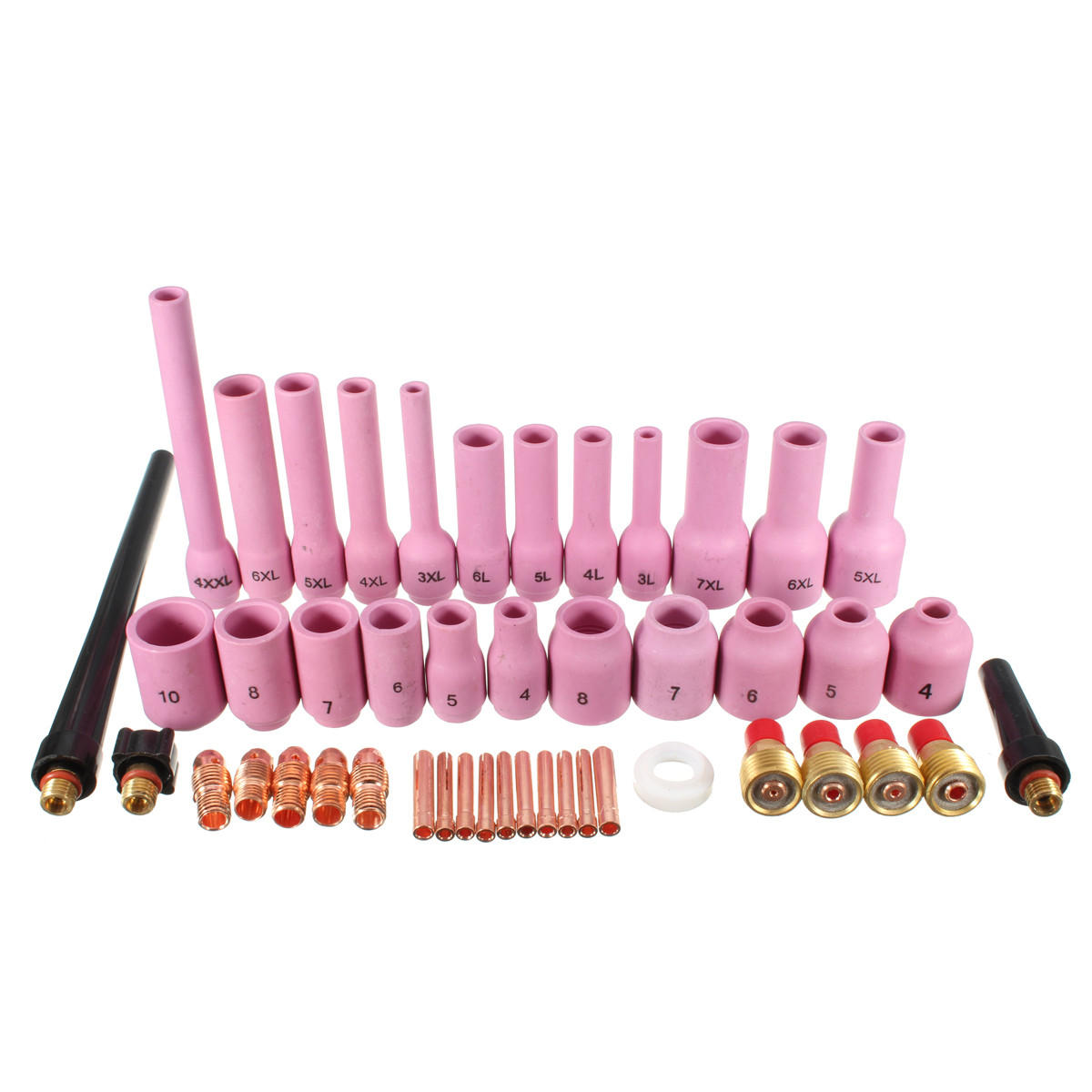46 stuks tig gas lens collet body diverse maat kit voor tig lastoorts sr wp9 20